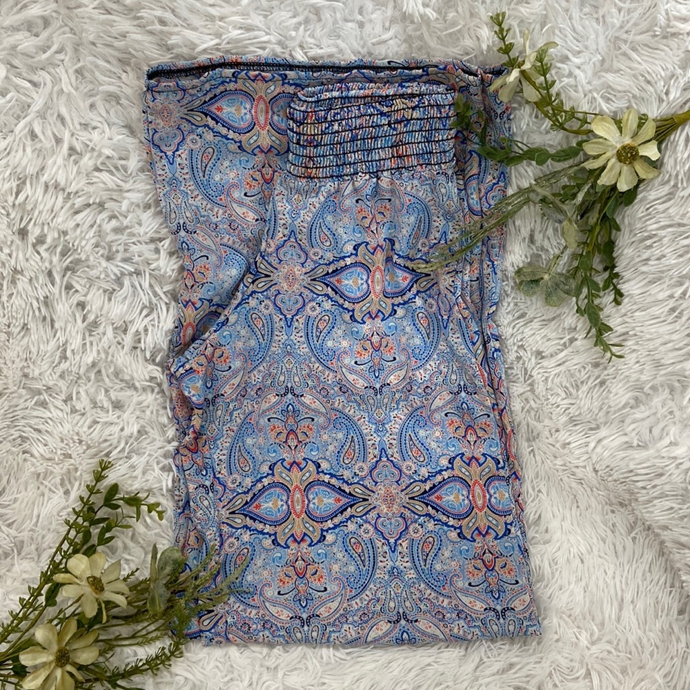 See You Monday Palazzo Paisley Print Wide Leg Pant-Size S